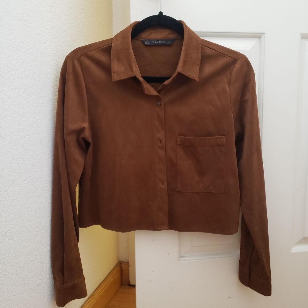 🎉HP🎉 Zara Basic | Top | Shirt | Suede